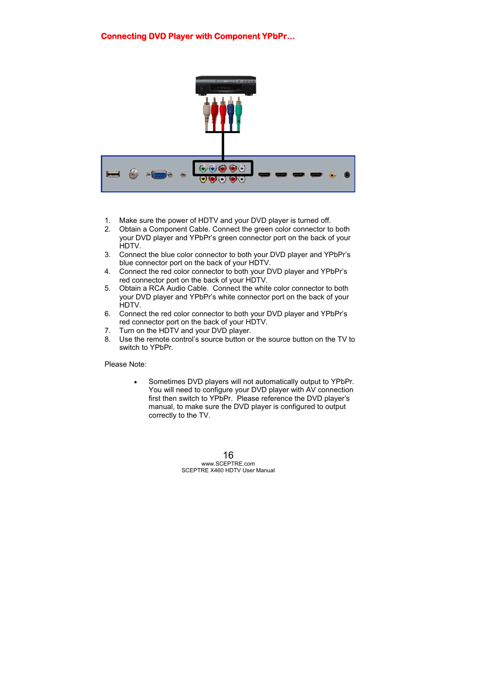 Sceptre X460BV-FHD User Manual | Page 16 / 53