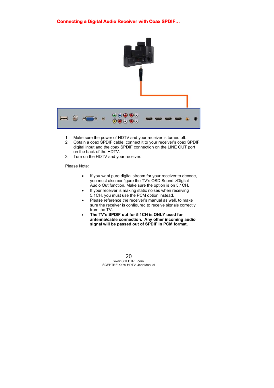 Sceptre X460BV-FHD User Manual | Page 20 / 53