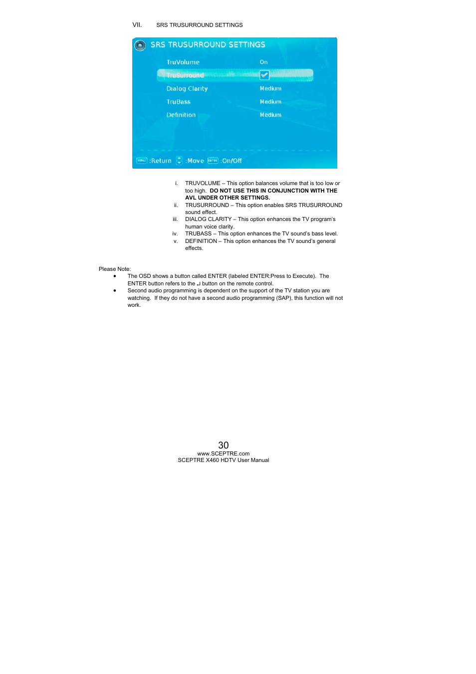 Sceptre X460BV-FHD User Manual | Page 30 / 53