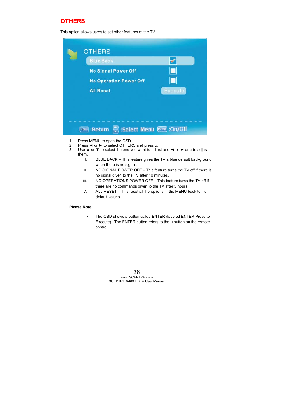 Others | Sceptre X460BV-FHD User Manual | Page 36 / 53