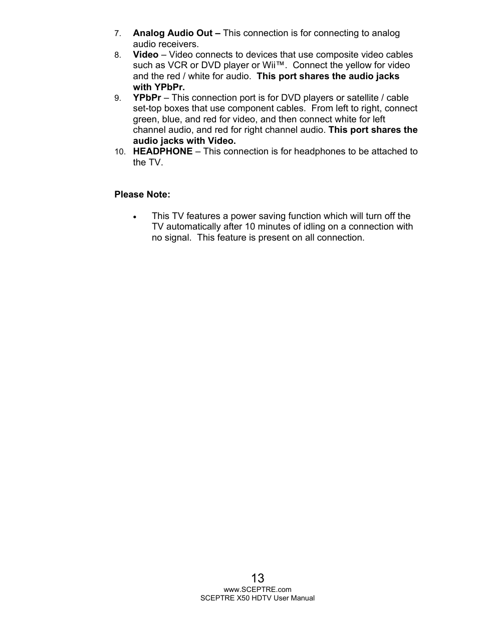 Sceptre X505BV-FHDU User Manual | Page 13 / 54
