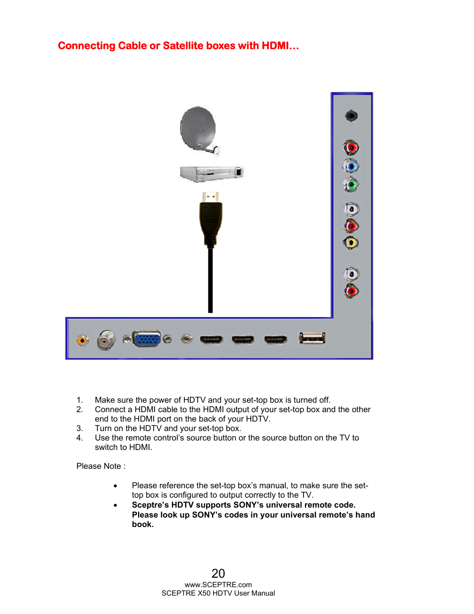 Sceptre X505BV-FHDU User Manual | Page 20 / 54