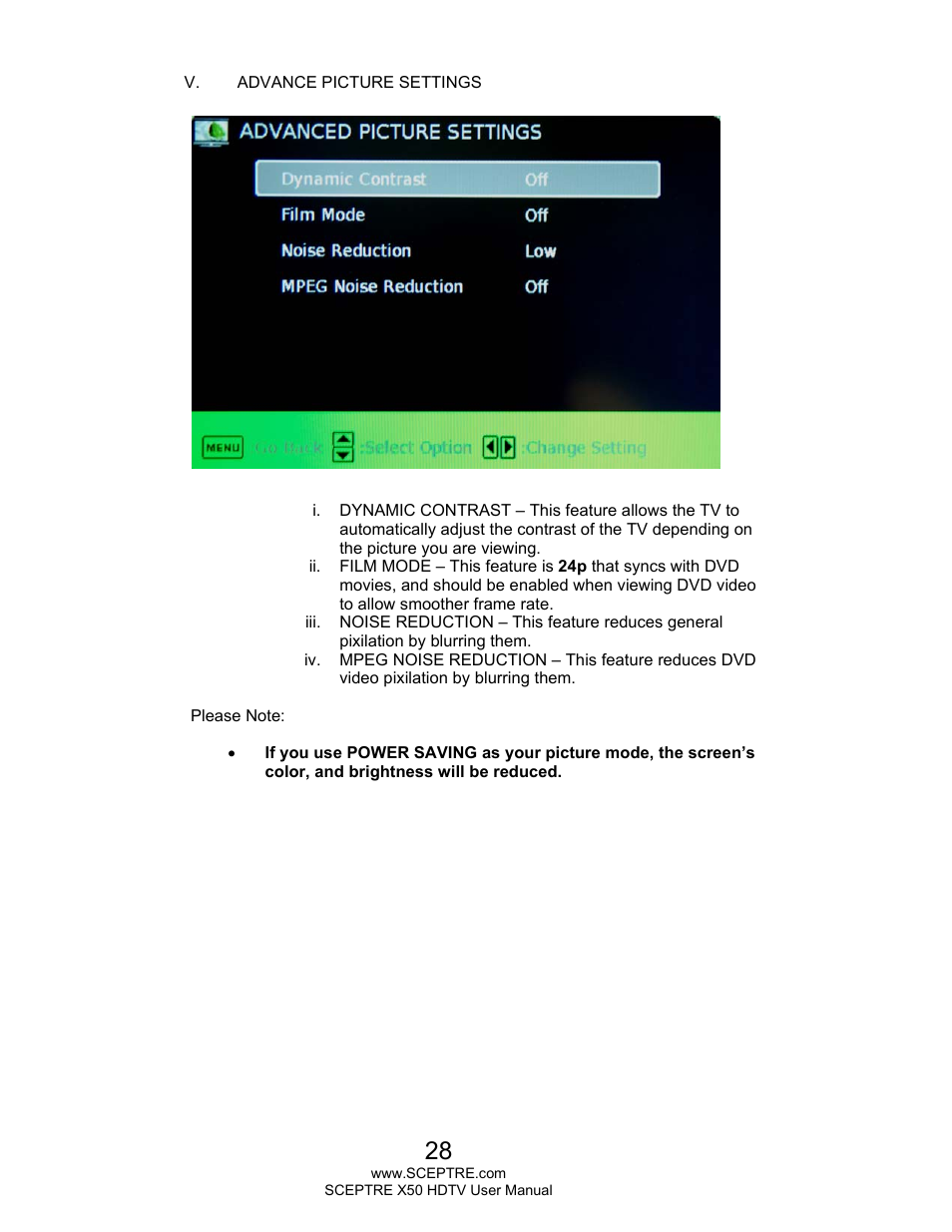 Sceptre X505BV-FHDU User Manual | Page 28 / 54