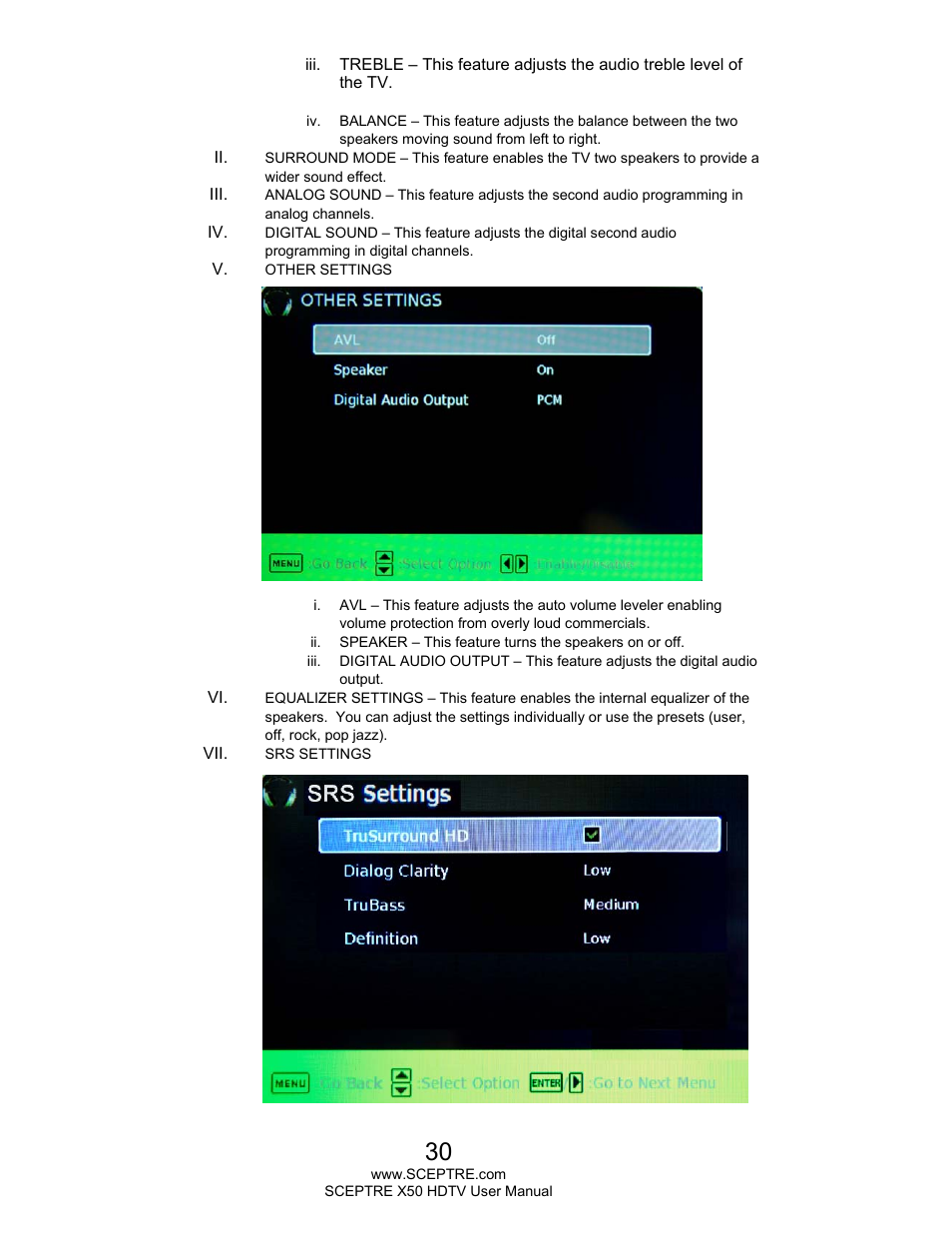 Sceptre X505BV-FHDU User Manual | Page 30 / 54
