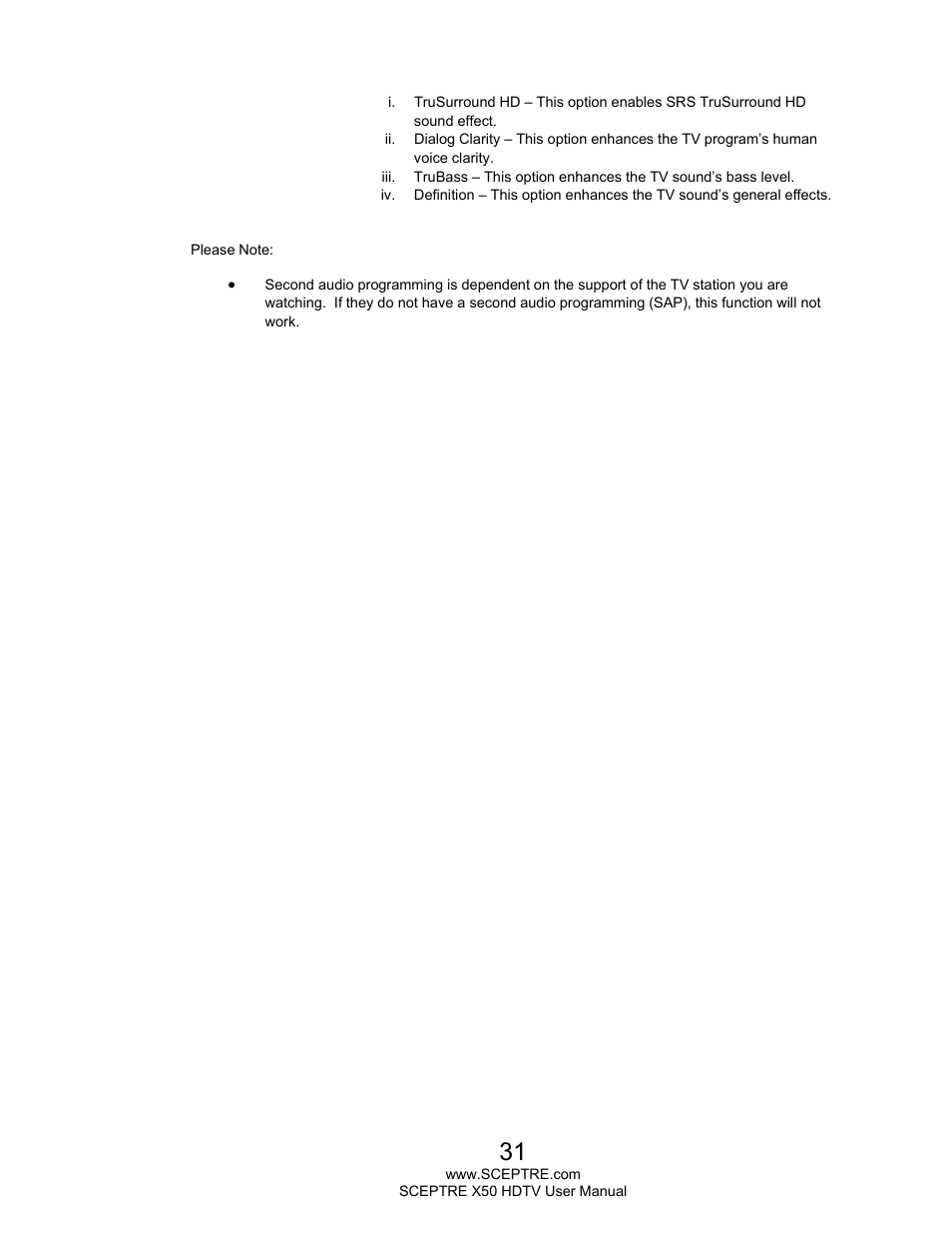 Sceptre X505BV-FHDU User Manual | Page 31 / 54