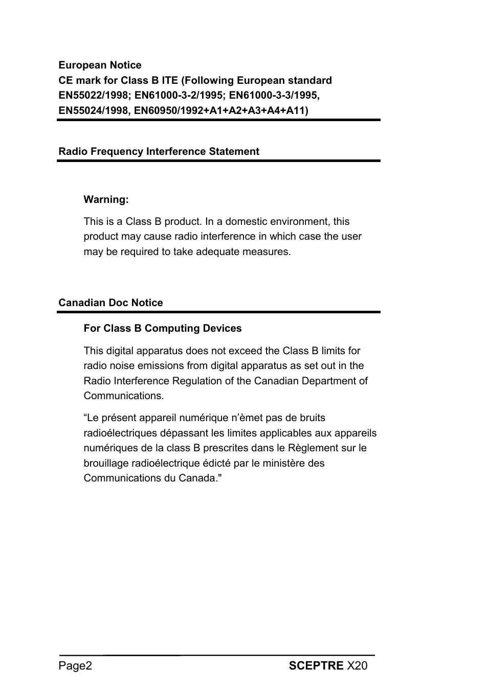 Sceptre X20WG-1080P User Manual | Page 2 / 38