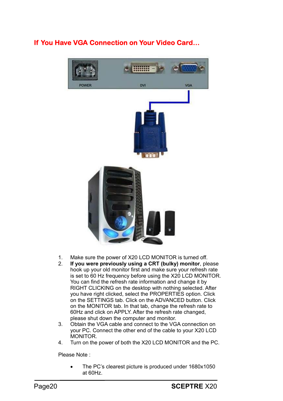 Sceptre X20WG-1080P User Manual | Page 20 / 38