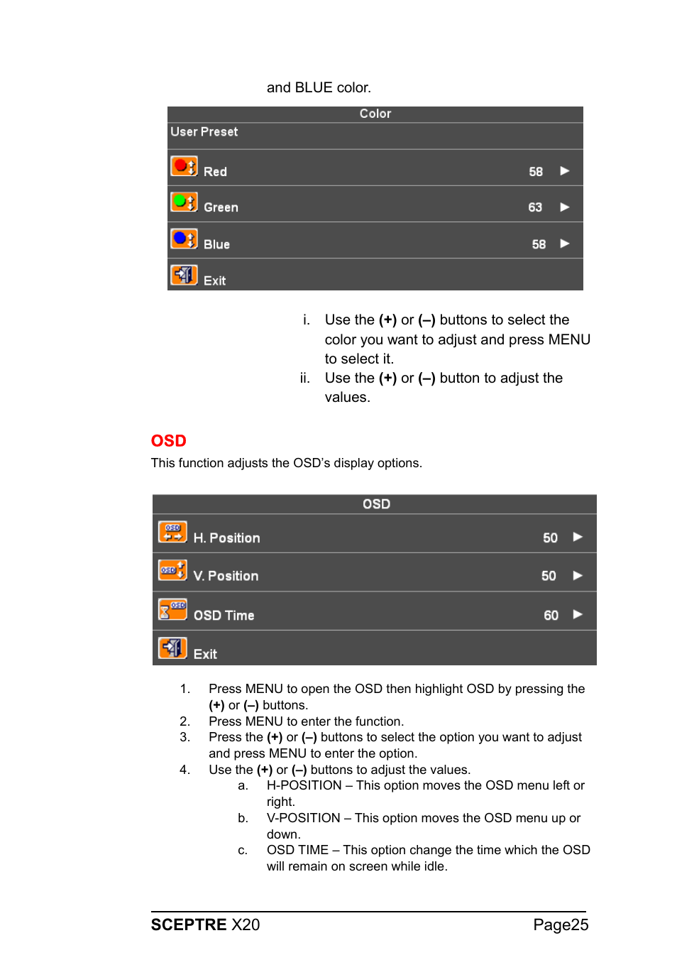 Sceptre X20WG-1080P User Manual | Page 25 / 38