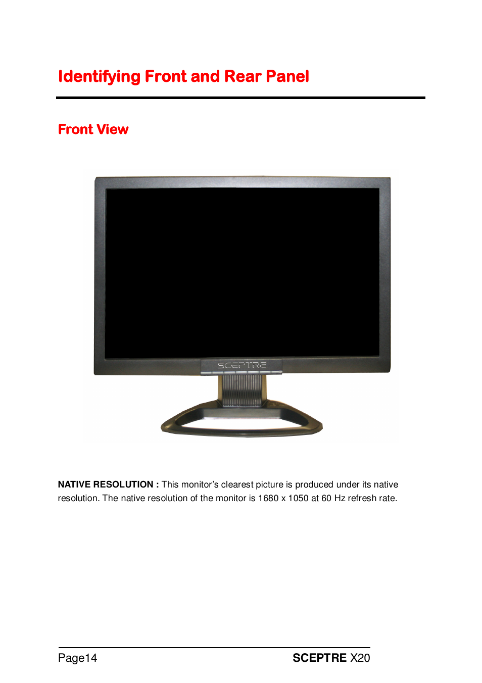 Sceptre X20WG-NAGA2 User Manual | Page 14 / 38