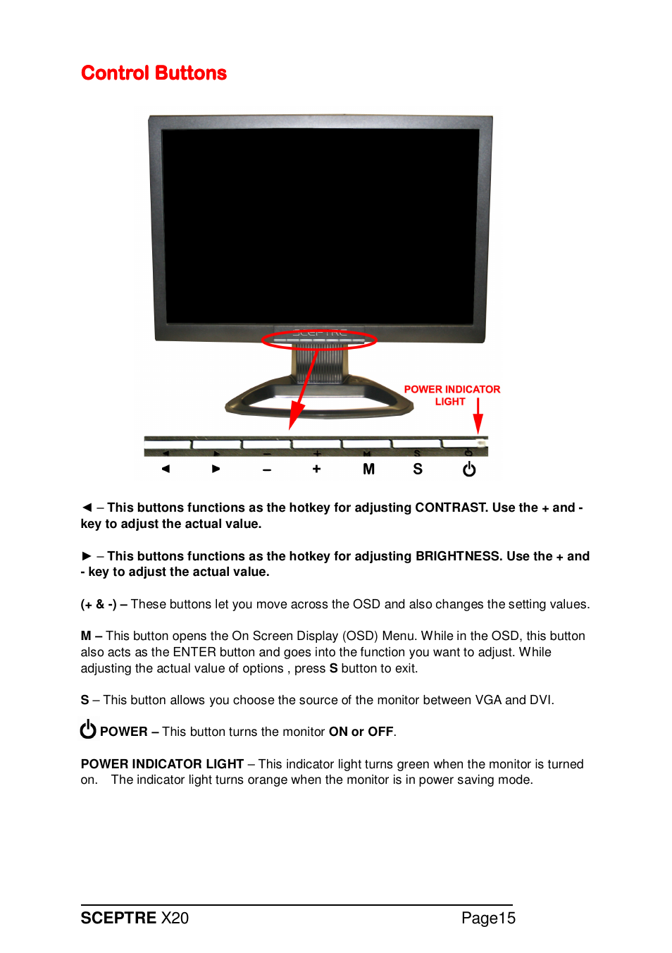 Sceptre X20WG-NAGA2 User Manual | Page 15 / 38