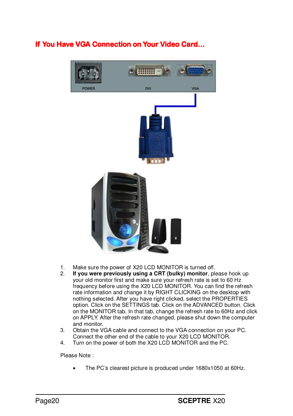 Sceptre X20WG-NAGA2 User Manual | Page 20 / 38