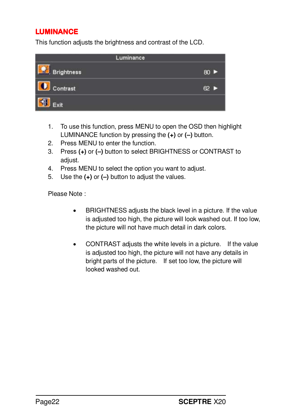 Sceptre X20WG-NAGA2 User Manual | Page 22 / 38