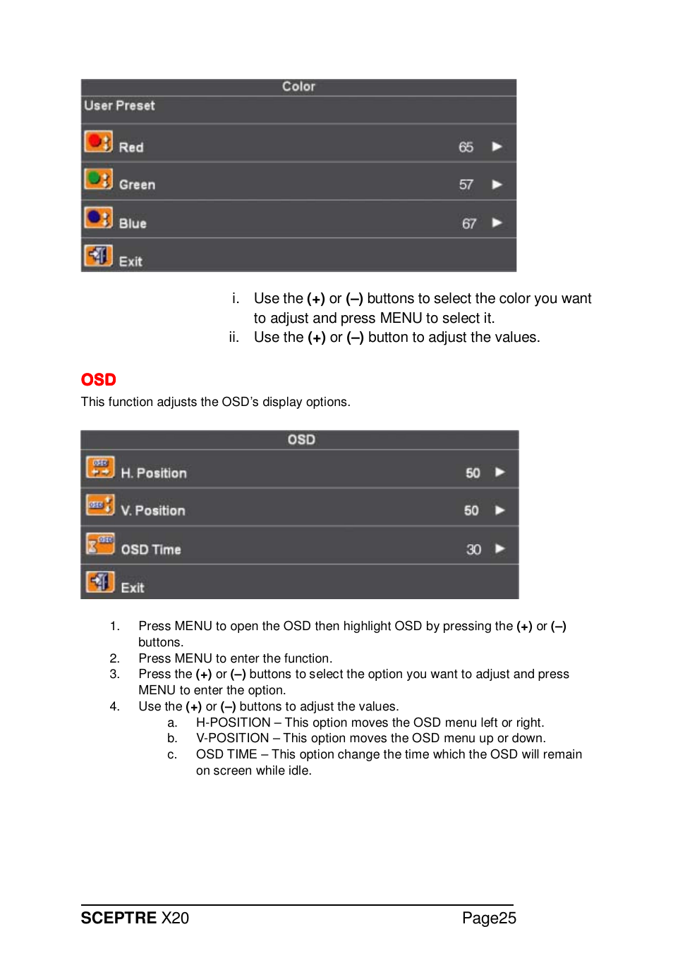 Sceptre X20WG-NAGA2 User Manual | Page 25 / 38