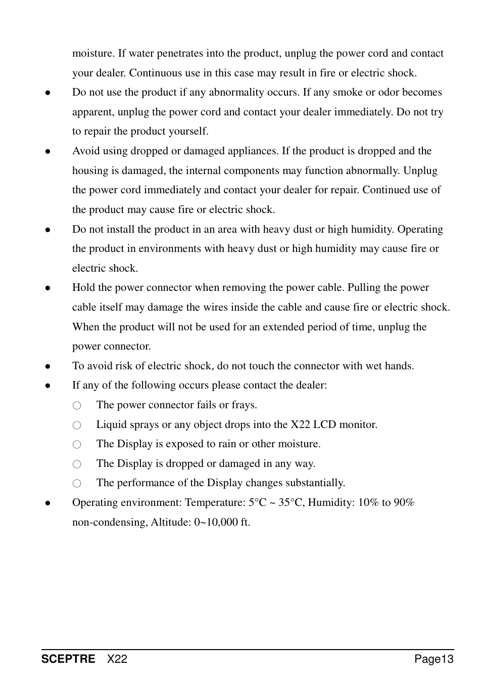 Sceptre X22WG-GAMER User Manual | Page 13 / 42