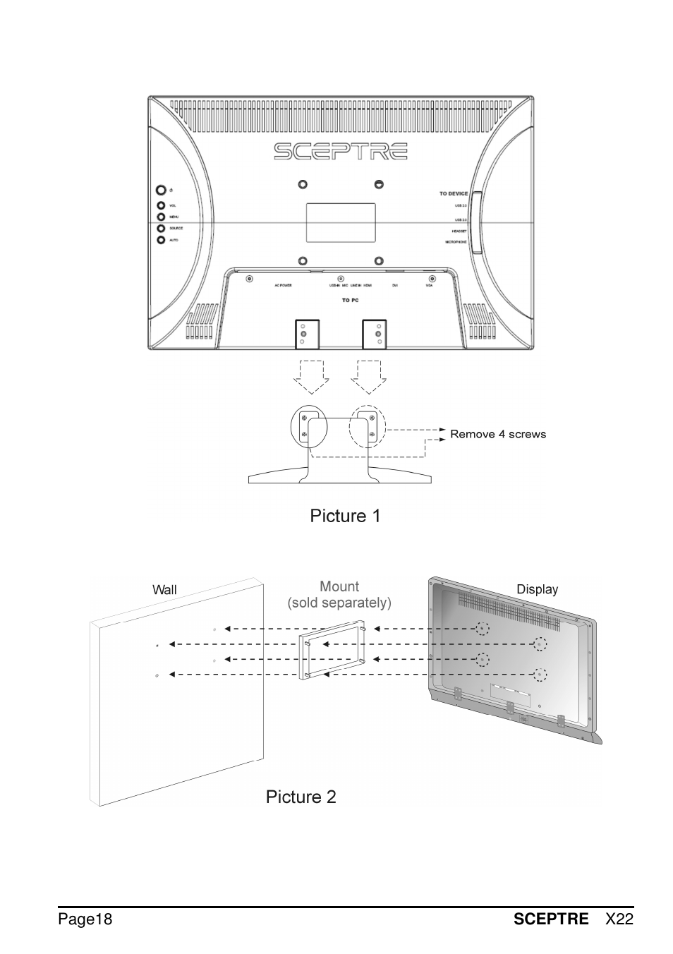 Sceptre X22WG-GAMER User Manual | Page 18 / 42