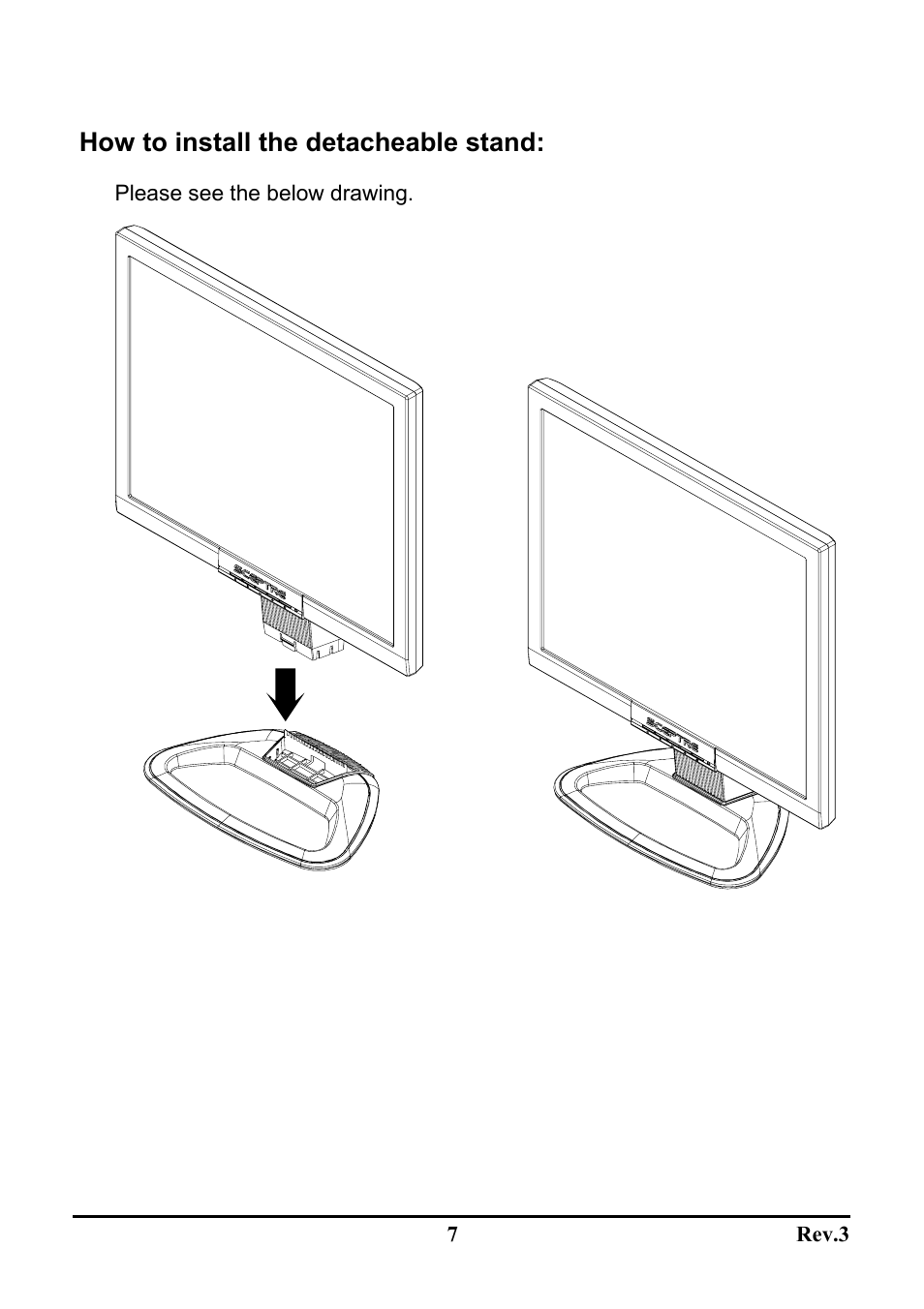 How to install the detacheable stand | Sceptre X20WG-Naga User Manual | Page 11 / 24
