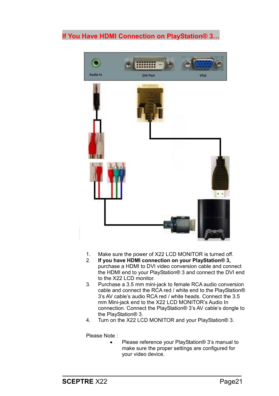 Sceptre X22WG-1080P User Manual | Page 21 / 44