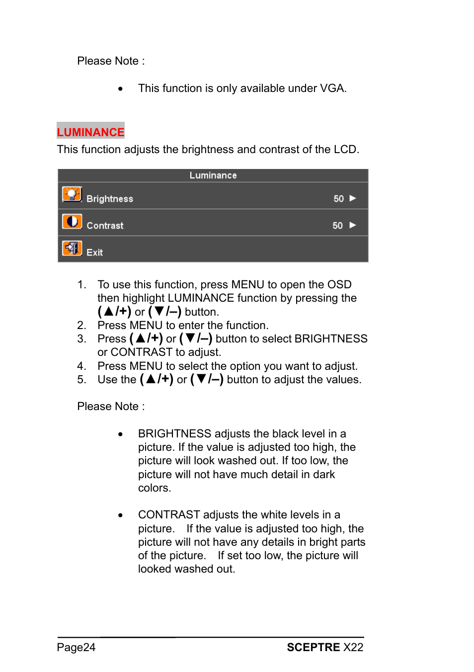 Sceptre X22WG-1080P User Manual | Page 24 / 44