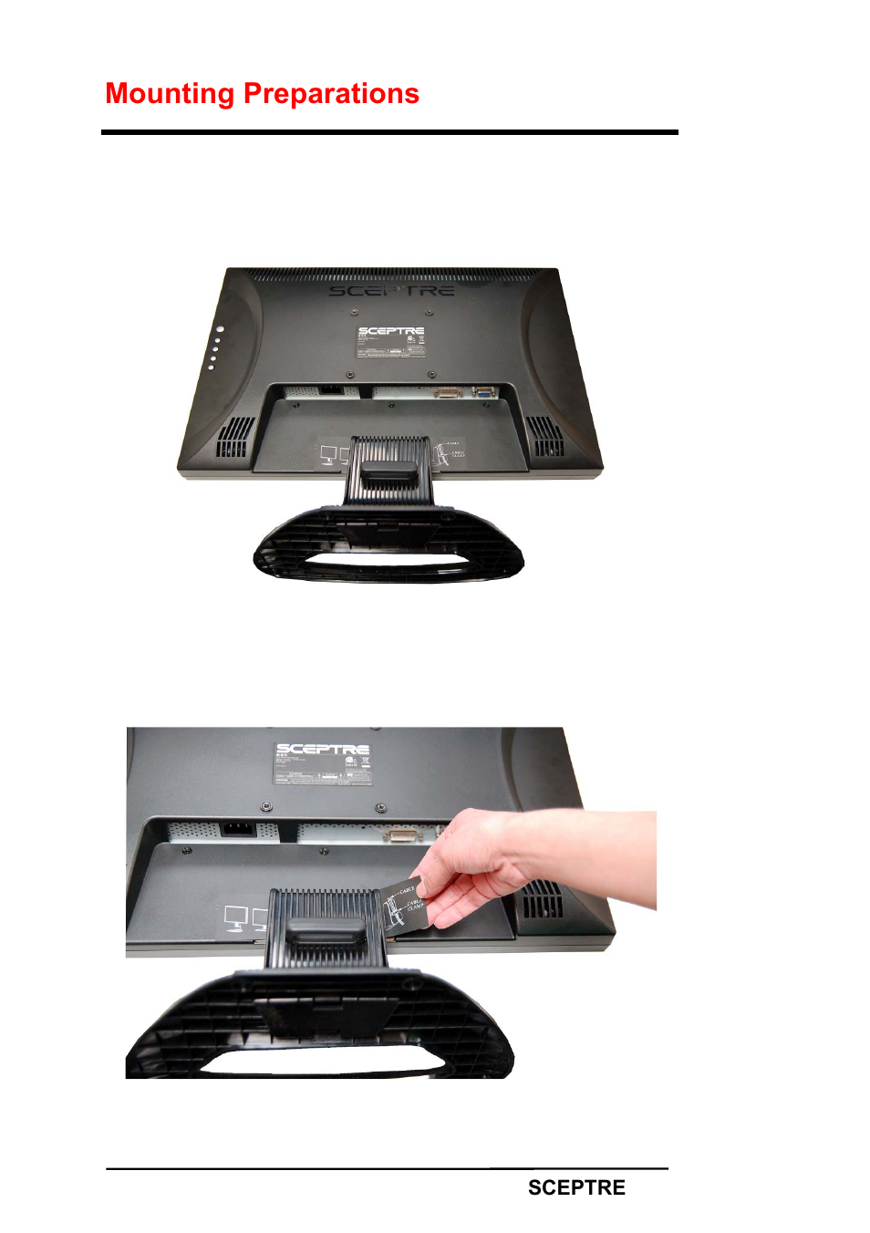 Mounting preparations | Sceptre X22HG-Naga User Manual | Page 12 / 44
