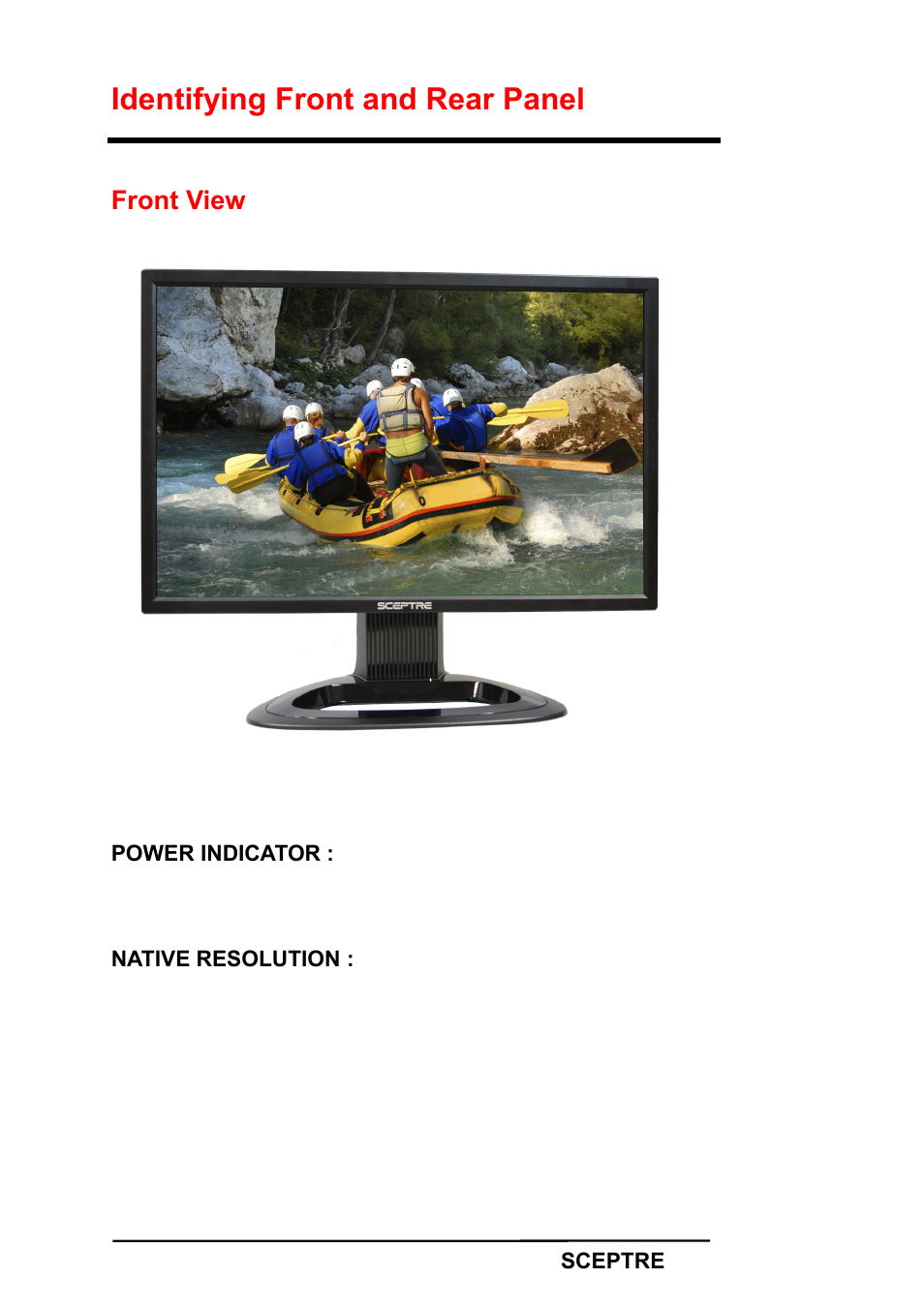 Identifying front and rear panel | Sceptre X22HG-Naga User Manual | Page 14 / 44