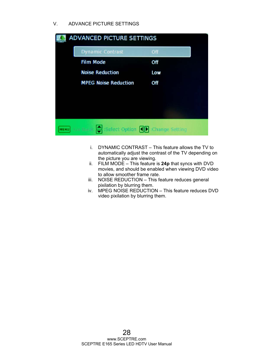 Sceptre E165BV-HD User Manual | Page 28 / 58