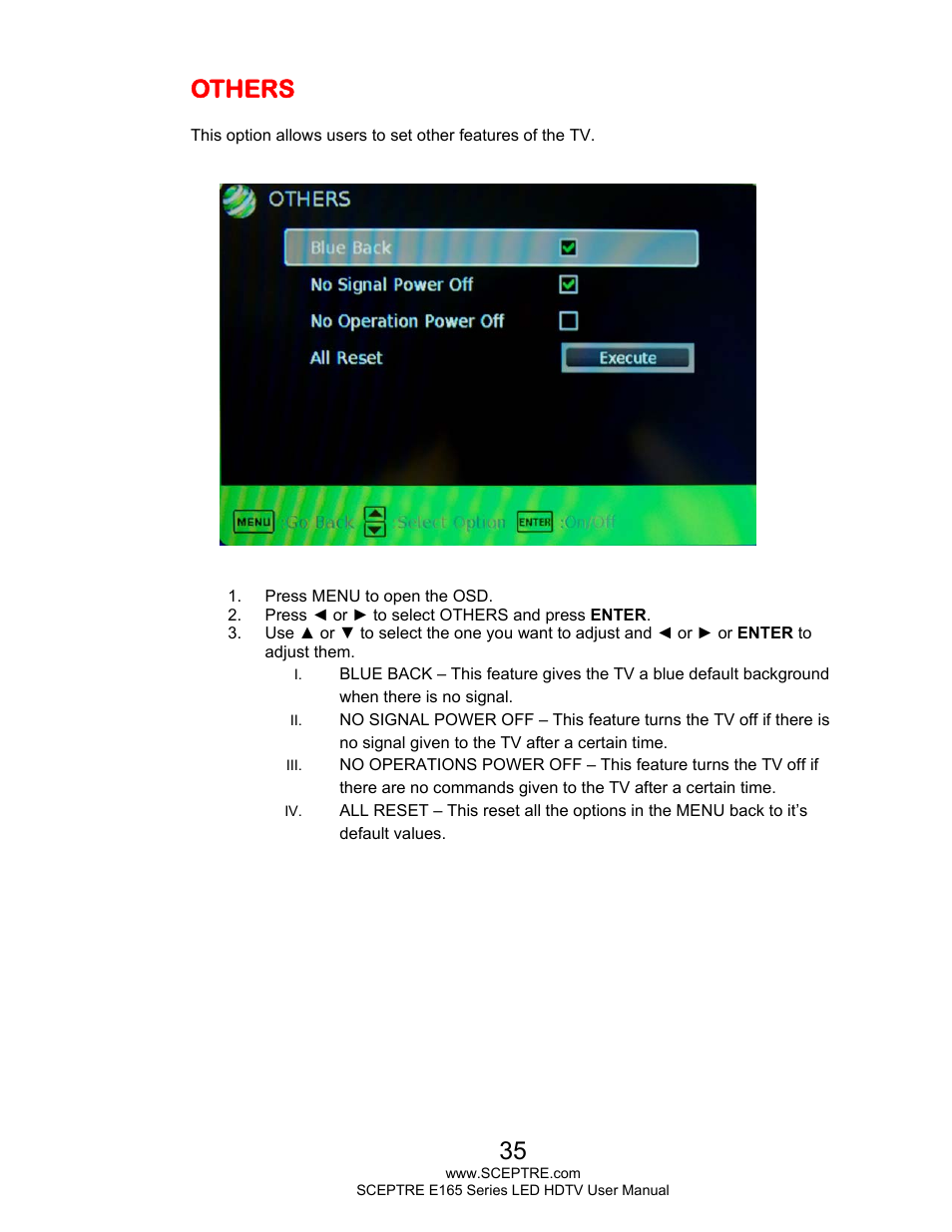 Others | Sceptre E165BV-HD User Manual | Page 35 / 58