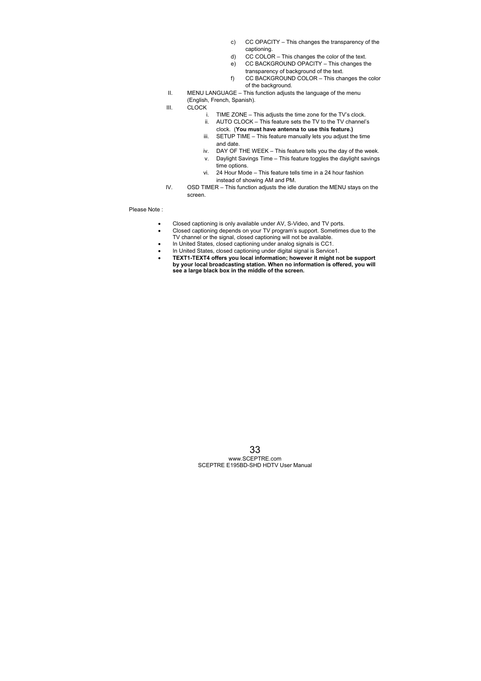 Sceptre E195BD-SHD+ User Manual | Page 33 / 58