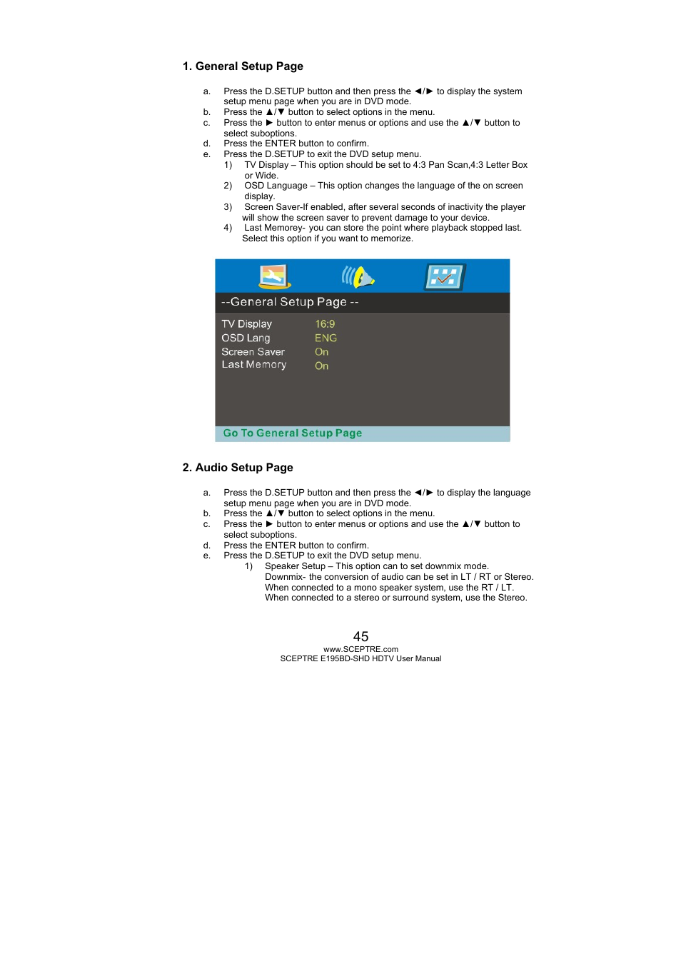 Sceptre E195BD-SHD+ User Manual | Page 45 / 58
