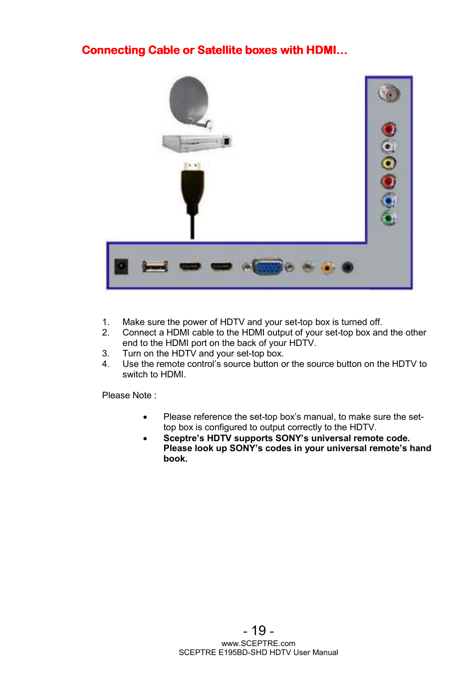Sceptre E195BD-SHD+ User Manual | Page 19 / 45
