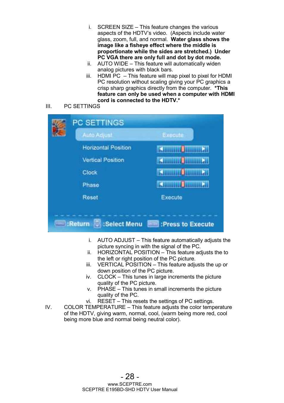 Sceptre E195BD-SHD+ User Manual | Page 28 / 45