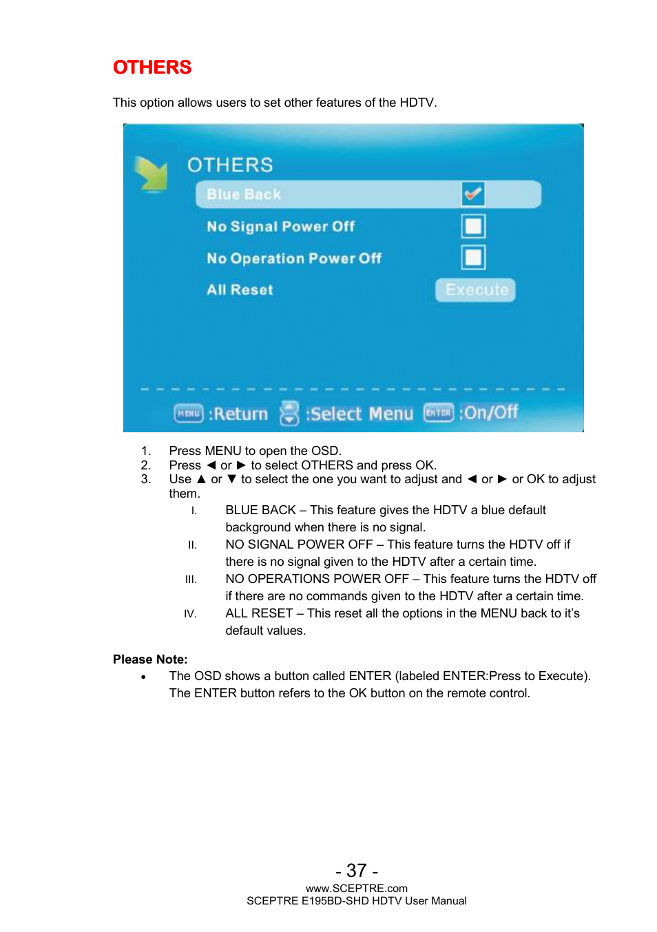 Others | Sceptre E195BD-SHD+ User Manual | Page 37 / 45