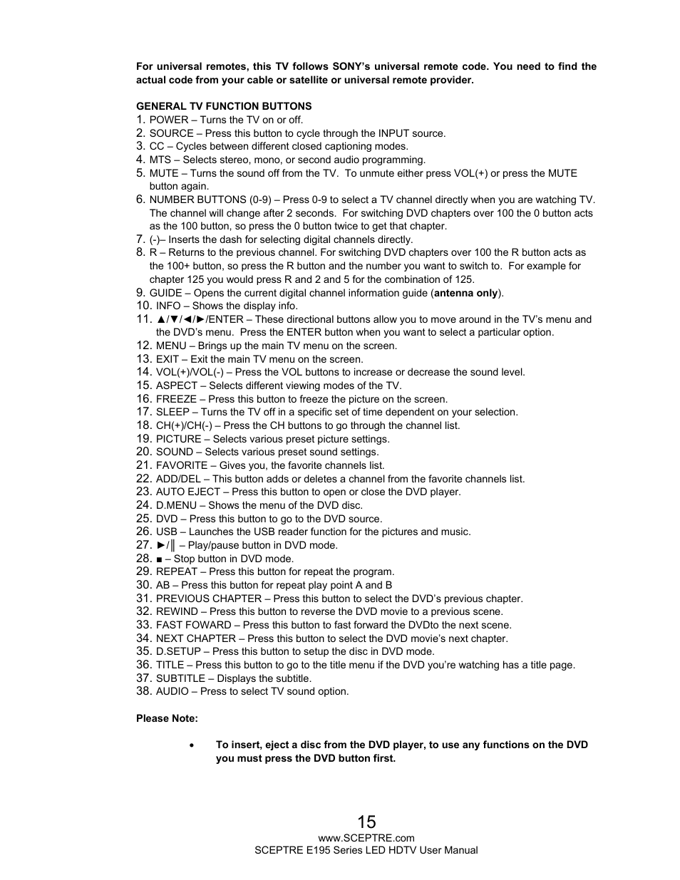Sceptre E195BD-SHD+ User Manual | Page 15 / 56