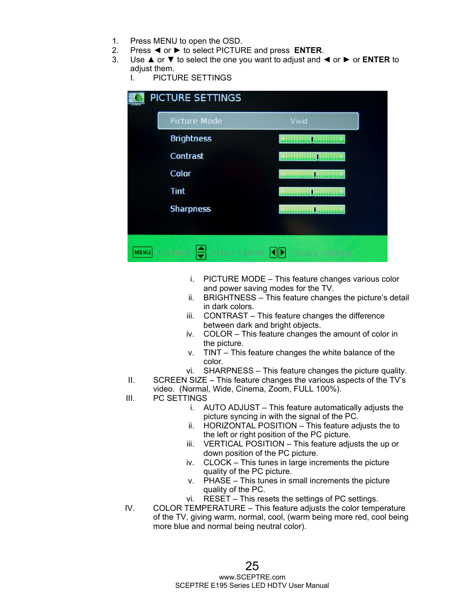 Sceptre E195BD-SHD+ User Manual | Page 25 / 56