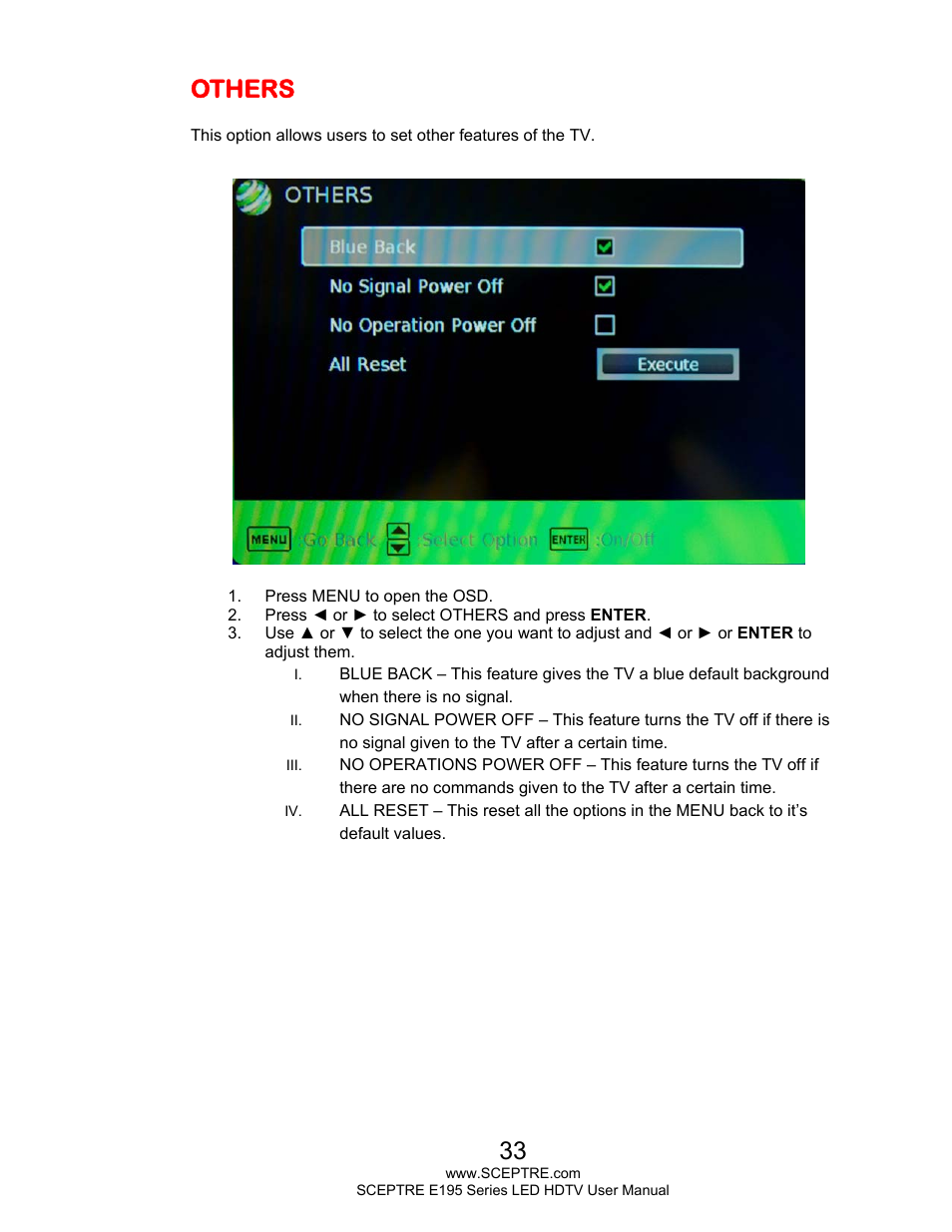 Others | Sceptre E195BD-SHD+ User Manual | Page 33 / 56