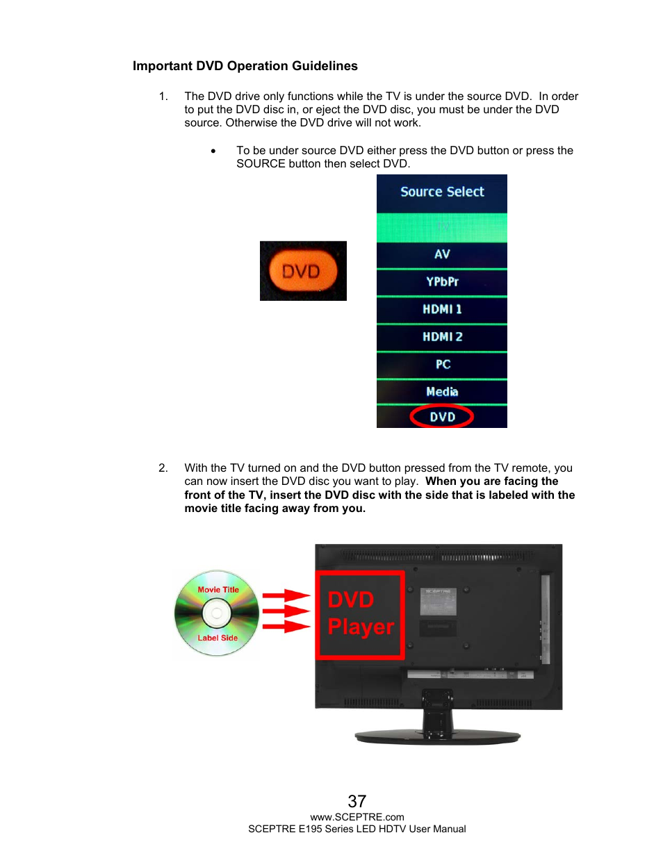 Sceptre E195BD-SHD+ User Manual | Page 37 / 56