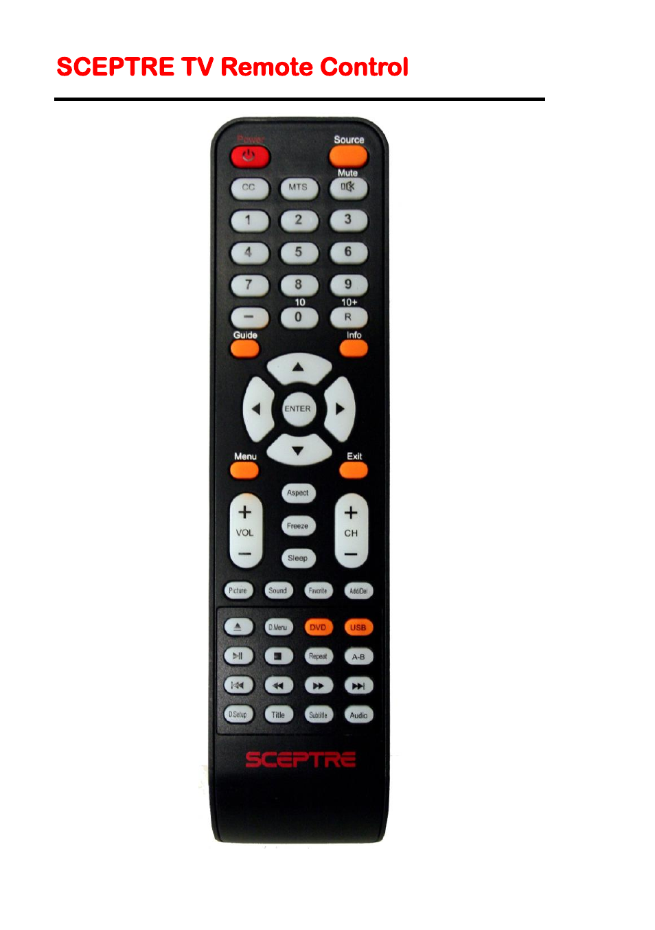 Sceptre tv remote control | Sceptre E230BD-FHD User Manual | Page 14 / 61