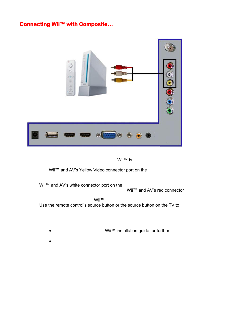 Connecting wii™ with composite | Sceptre E230BD-FHD User Manual | Page 18 / 61