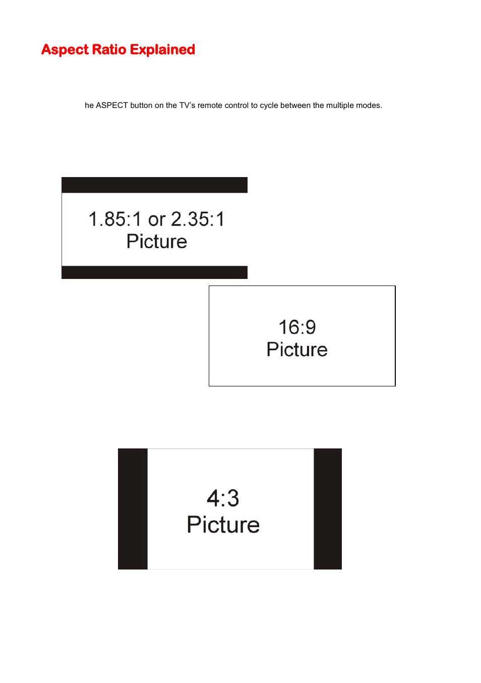 Aspect ratio explained | Sceptre E230BD-FHD User Manual | Page 42 / 61