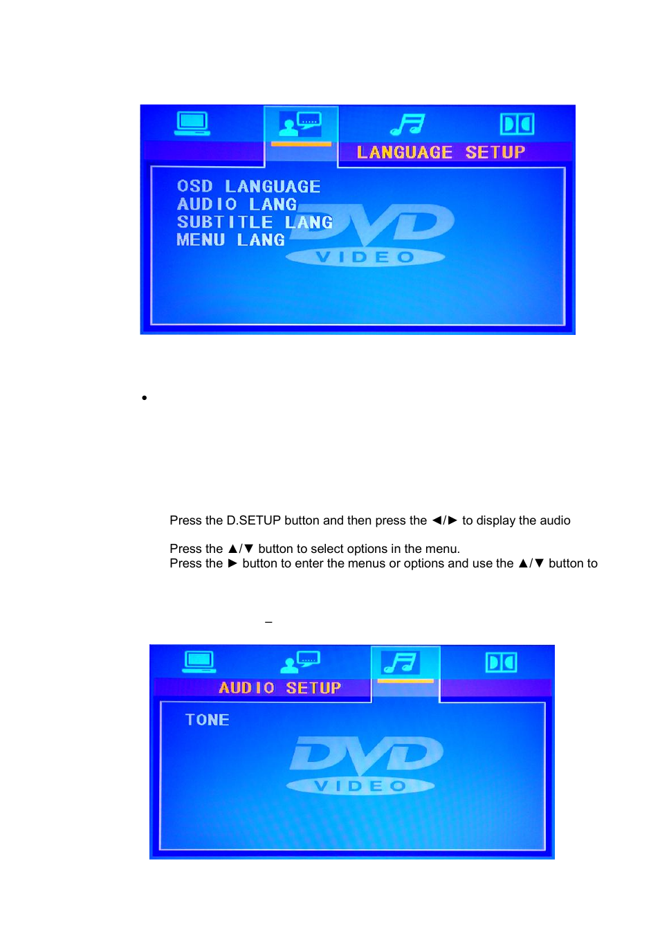 Audio setup menu | Sceptre E230BD-FHD User Manual | Page 49 / 61