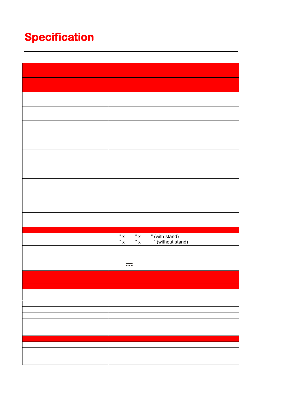 Specification | Sceptre E230BD-FHD User Manual | Page 56 / 61