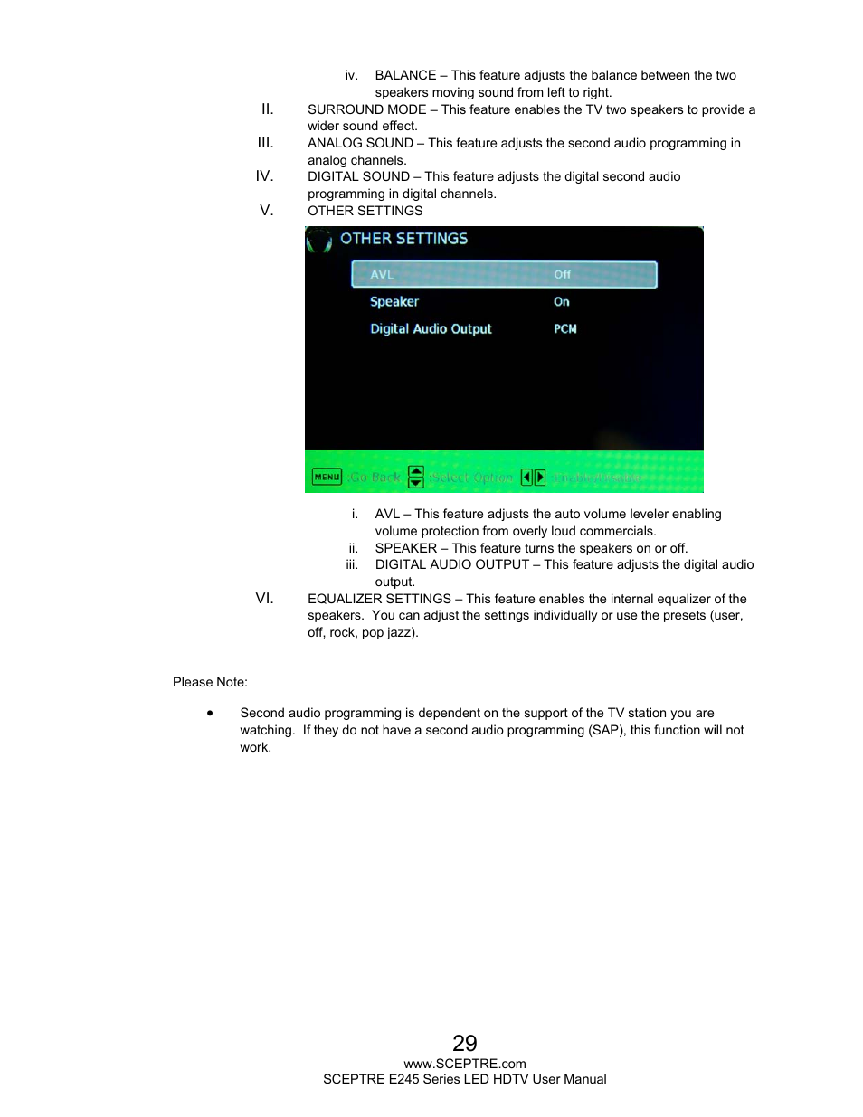 Sceptre E245BD-FHDU User Manual | Page 29 / 57