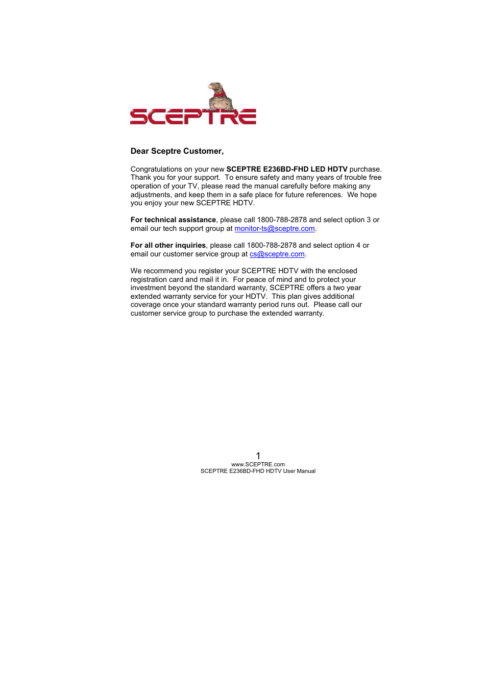 Sceptre E246BD-FHD User Manual | 61 pages