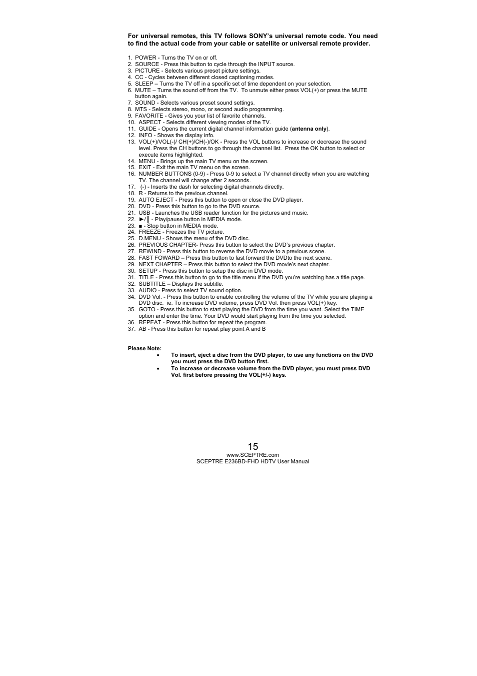Sceptre E246BD-FHD User Manual | Page 15 / 61