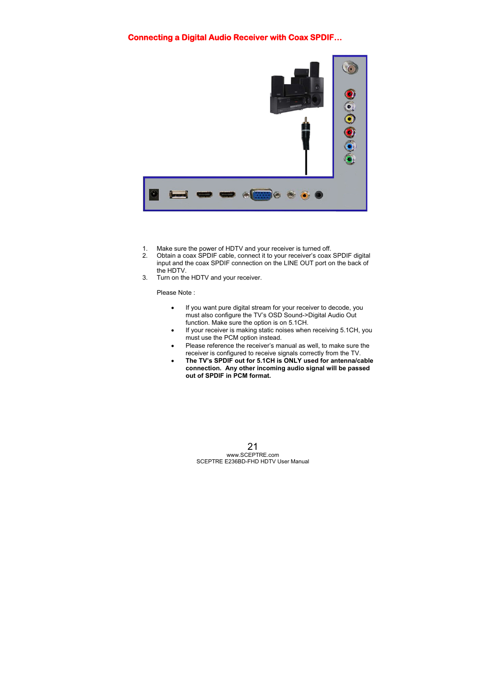 Sceptre E246BD-FHD User Manual | Page 21 / 61