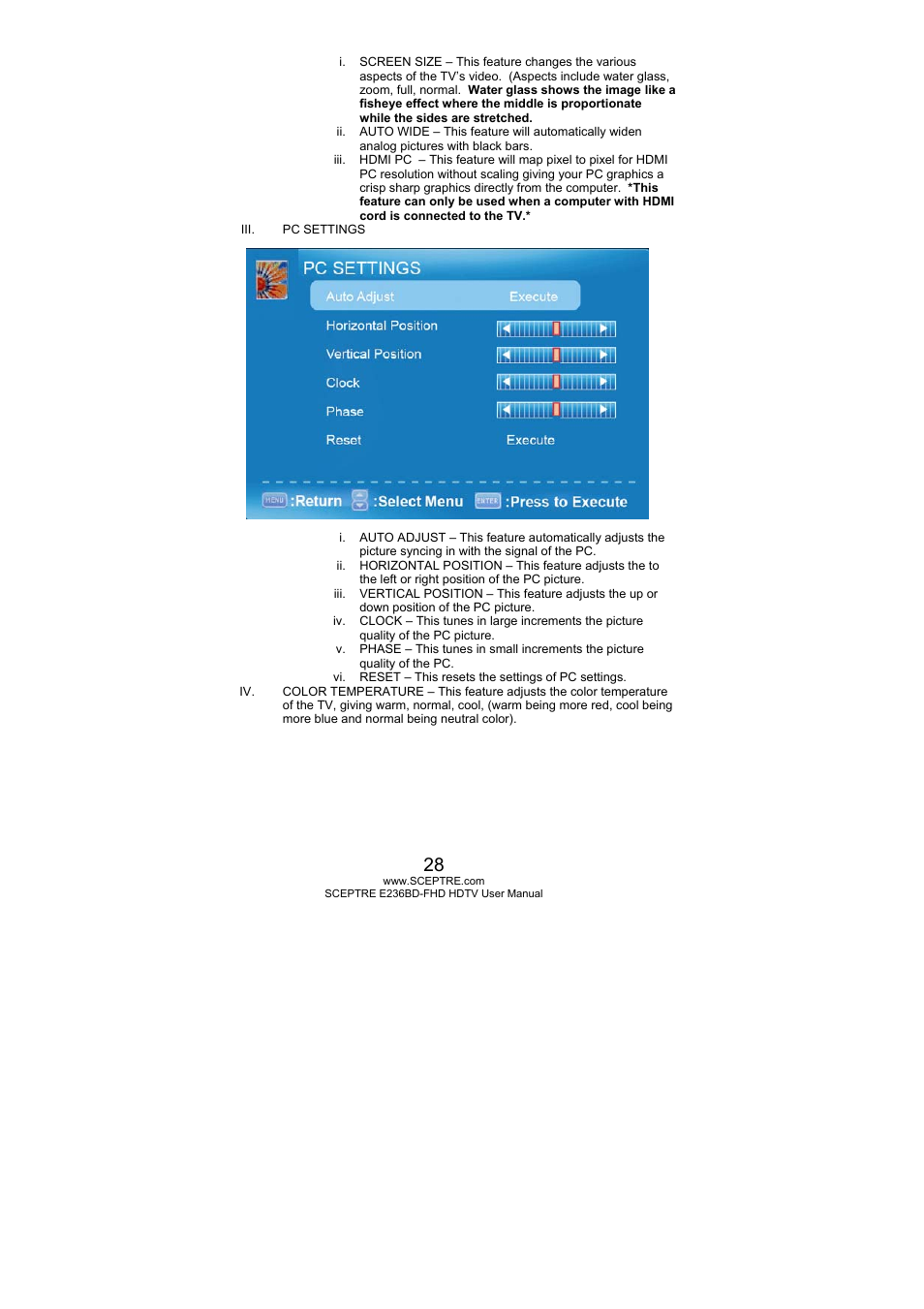 Sceptre E246BD-FHD User Manual | Page 28 / 61