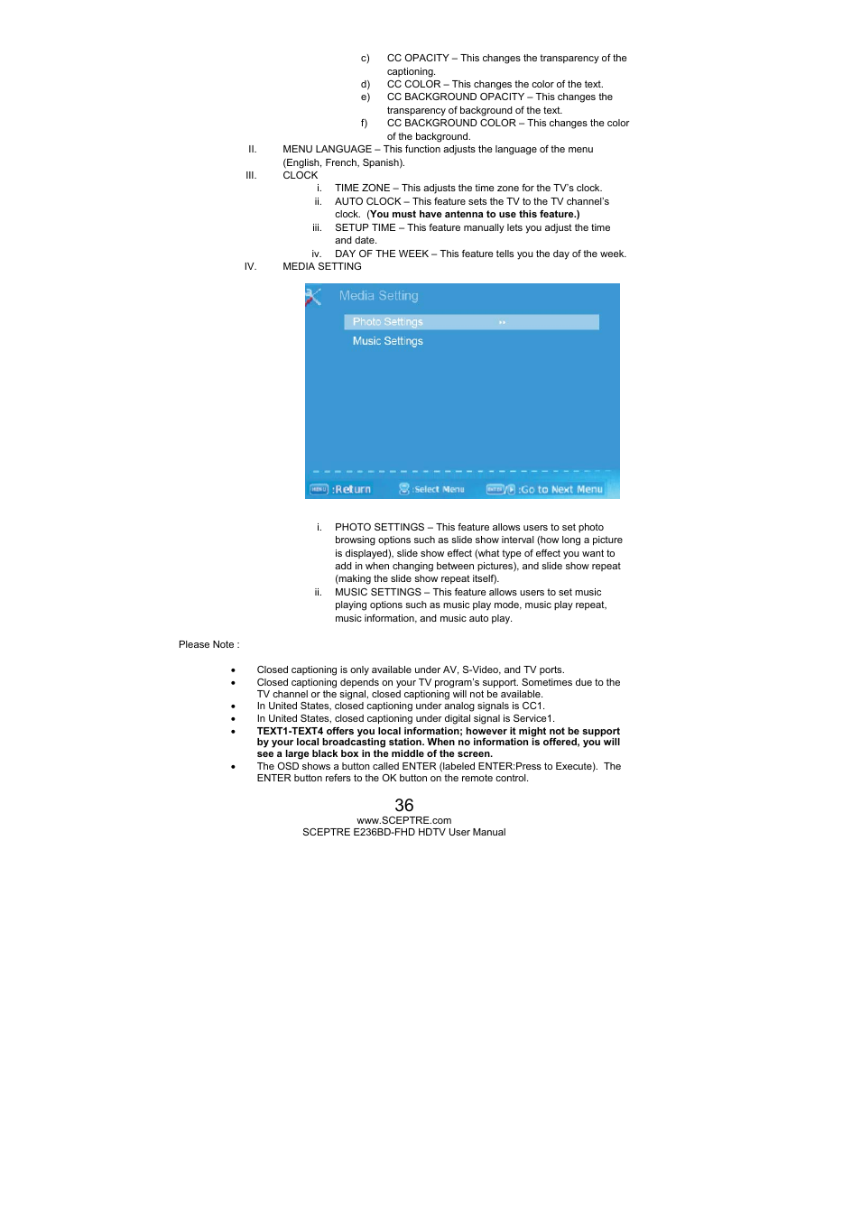 Sceptre E246BD-FHD User Manual | Page 36 / 61