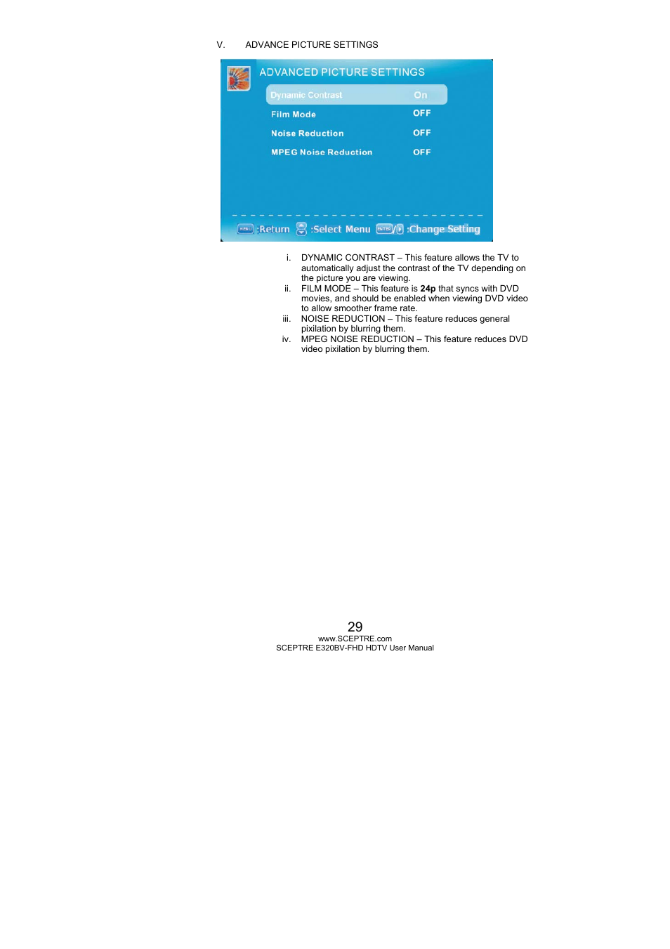 Sceptre E320PV-FHD User Manual | Page 29 / 55