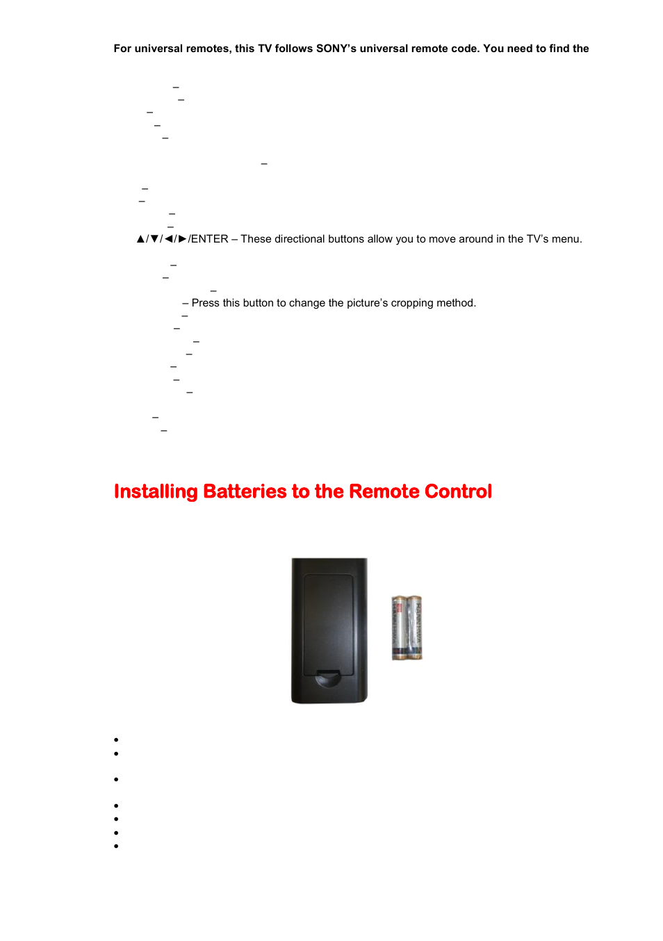 Installing batteries to the remote control | Sceptre E325BV-HD User Manual | Page 15 / 52