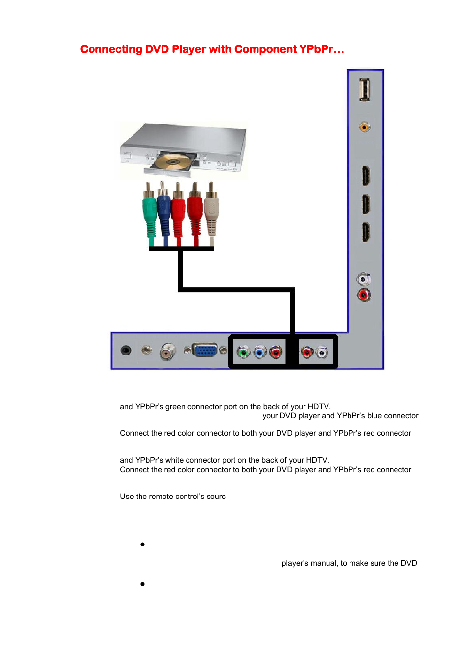 Connecting dvd player with component ypbpr | Sceptre E325BV-HD User Manual | Page 17 / 52