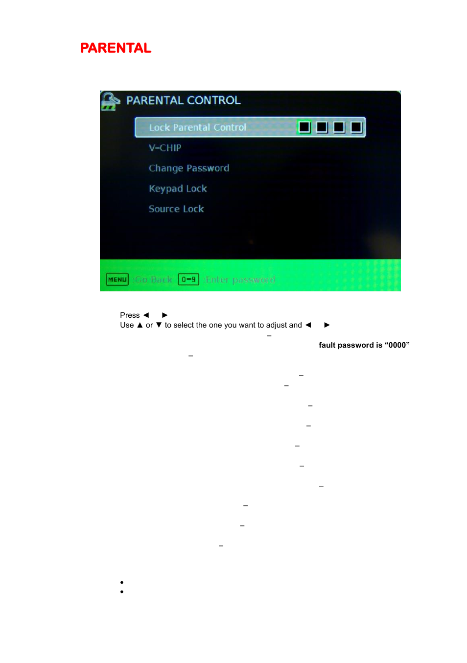 Parental | Sceptre E325BV-HD User Manual | Page 31 / 52